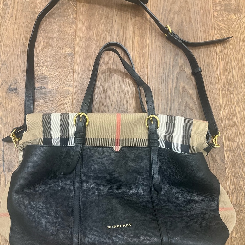Burberry Black and Tan Diaper Bag/Women’s Tote Bag